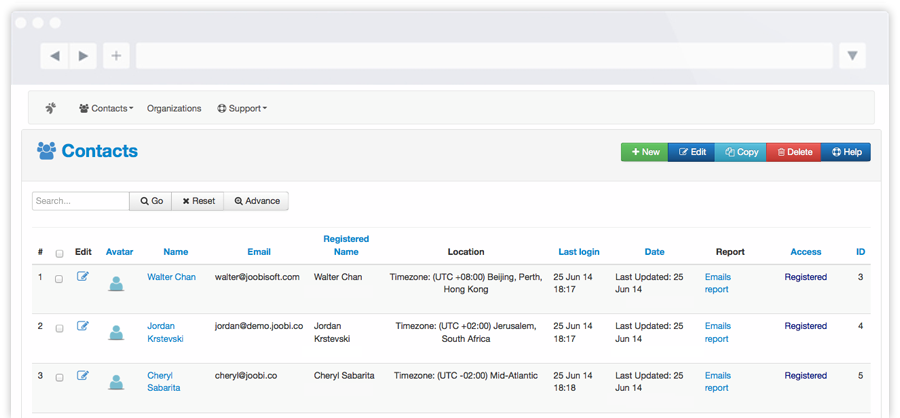 Joomla contact management