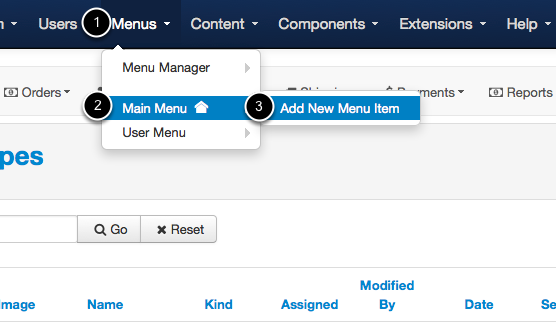 joomla-menu-creation